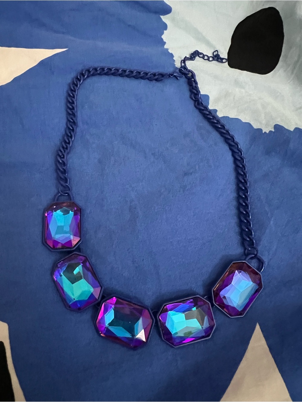 Blue Iridescent Statement Necklace